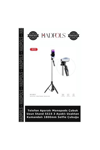 Telefon Aparatı Monopods Çubuk Uzun Stand Ss15 3 Ayaklı Uzaktan Kumandalı 1800mm Selfie Çubuğu