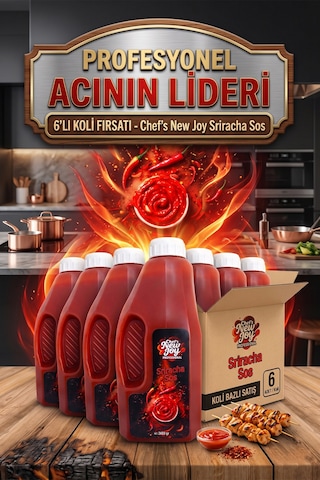 Sriracha Sos 2400 G X 6 Adet - 1 Koli Koli Bazlı Avantaj Paketi Profesyonel Lezzet Acı Sos