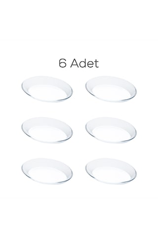 Paşabahçe 10356 6 Lı Oval Cam Sunum Servis Tabak Seti 17x13 Cm