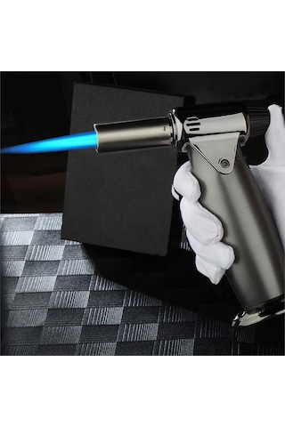 Bütan Torch Pürmüz Çakmak 1300 Derece Siyah Renk Metal