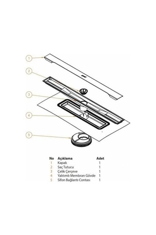 Hüppe Galata A Duş Kanalı Yandan Çıkışlı 60 Cm Mat Satine Satin
