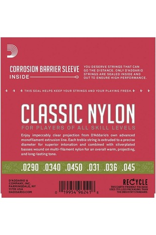 D'addario Ej27n 1/2 Classics Serisi Klasik Gitar Tel Seti 1/2 Ölçek - Normal Tension - Gümüş Sarım