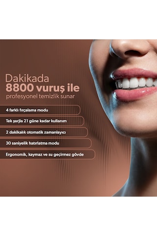 Homend Brushboss 4701h 4 Modlu 21 Gün Kullanım Süreli Akıllı Zamanlayıcılı Şarjlı Diş Fırçası Mavi Şarjlı