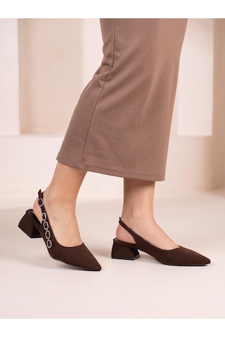 Nesilshoes Nesil Shoes Peri 3668 Kahve Saten Kadın Sandalet