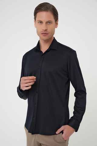 Efor G 1583 Slim Fit Lacivert Klasik Gömlek Lacivert