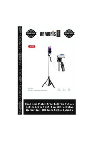 Özel Seri Mobil Araç Telefon Tutucu Çekim Aracı Ss15 3 Ayaklı Uzaktan Kumandalı 1800mm Selfie Çubuğu