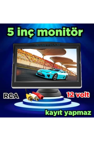 5'' Cam Vantuzlu Kayıtsız Araç Monitörü Kamerasız 12 Volt