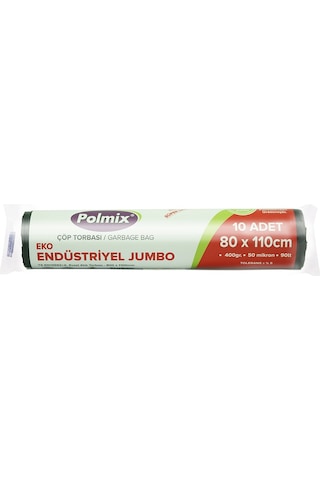 Polmix End Jumbo Boy Çöp Poşeti 80 x 110 CM 200 Adet 8 KG Siyah