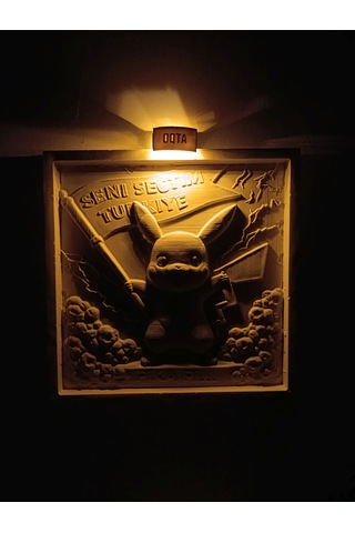 Seni Seçtim Türkiye Pikachu Temalı Işıklı Kabartma Tablo El Ya