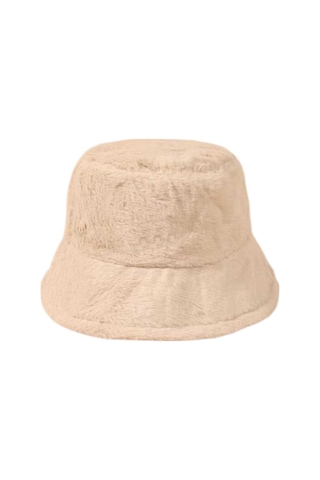 Uniquetrenders Kadın Ayarlanabilir Peluş Bucket Kova Şapka 2'li Set Gri - Bej