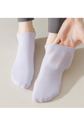 Springsun Kadınlar İçin Silikon Anti Kayma Yoga Pilates Çorapları - Nem Absorbing Nefesli Kumaş - Spor Dans Fitness - Mor - 34-40 Numara - 1 Çift Mor