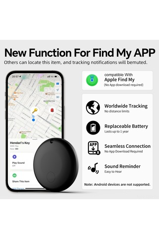 Yuntech01 Siyah Gps Bluetooth Takip Cihazı - Canlı Konum Gösterme, Uzun Pil Ömrü, Evcil Hayvan/çocuk/ev Eşyaları İçin, 1 Adet