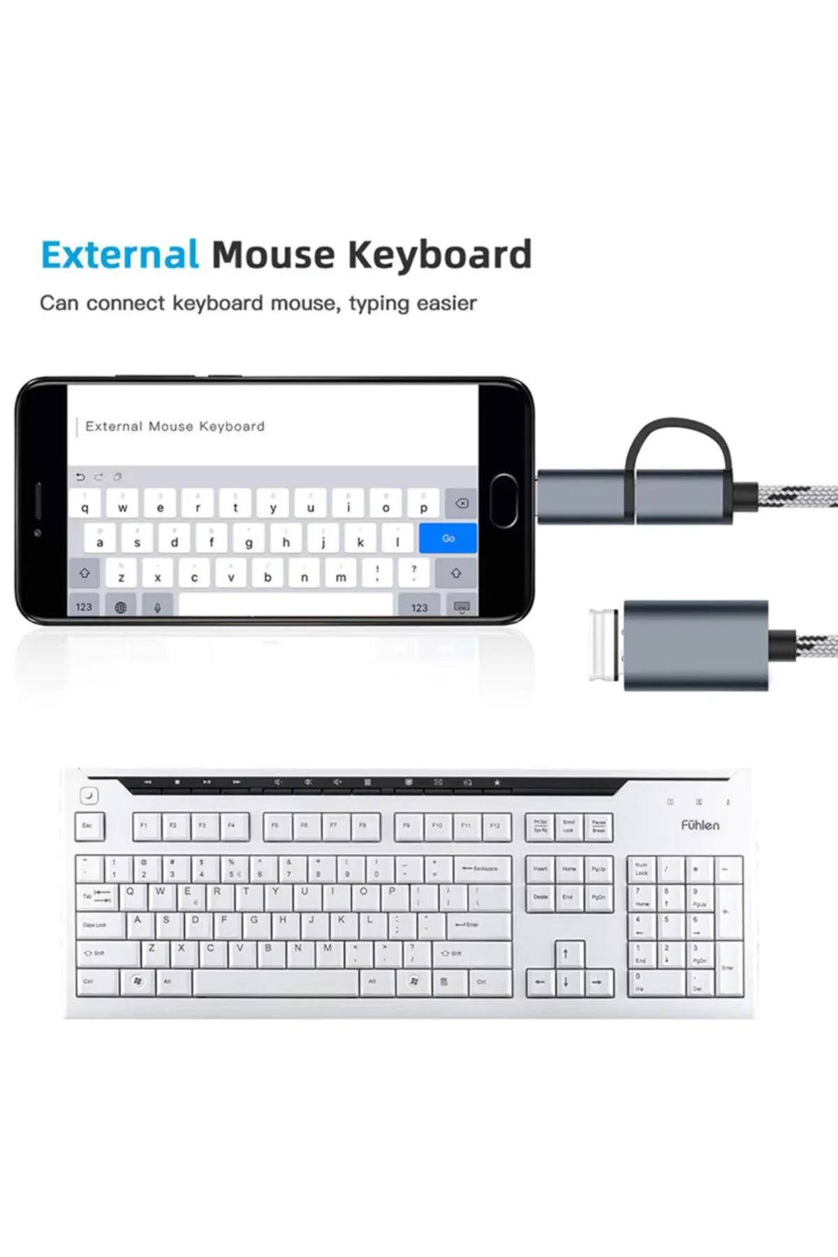 Usb 3.0 Otg To Type C Micro Usb Data Şarj Çevirici Dönüştürücü Adaptör Android Ve Macbook Uyumlu Hasır Kablo