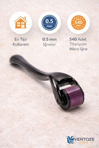 Dermaroller 0.5 Mm Titanyum 540 İğneli Cilt Yenileyici Saç Ve Sakal Bakım Masaj Aleti Çok Renkli