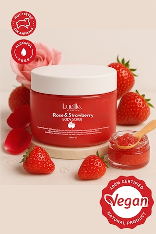 Lucille %100 Vegan Çilek Aromalı Vücut Scrub 250 ML