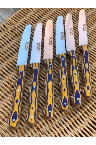 Steak Et Bıçak Seti Sarı - Lacivert