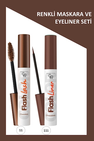 Flash Lash Çikolata Kahve Maskara Ve Flash Liner Makyaj Seti
