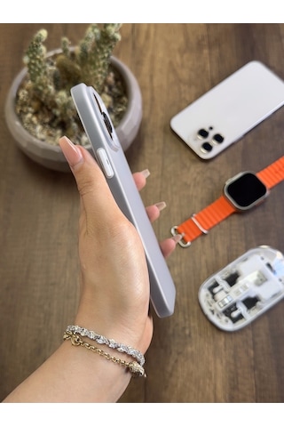 Apple iPhone 13 Pro Max Uyumlu Süper İnce Mat Ultra Thin Silikon Kılıf Buzlu Beyaz