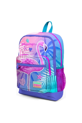 Coral High Kids Lavanta Pembe Flamingo Desenli Dört Bölmeli Okul Çantası 23705