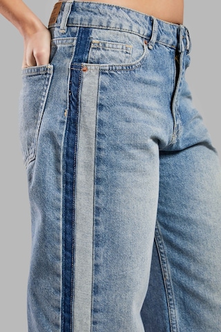 it's basic Kadın Kot Rengi 2s584 Straight Fit %100 Koton Yandan Şeritli Denim Jean Mavi