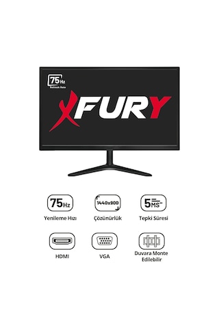 Fury 19" Geniş Ekran 75 Hz 5ms Vga,hdmı Led Monitör
