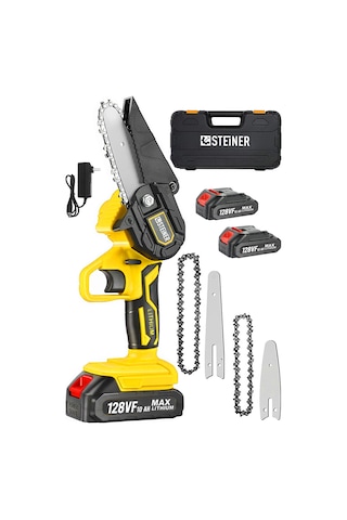Steiner 128 Vf 10 Ah Akülü Dal Budama Çift Pala Çift Zincir Sarı