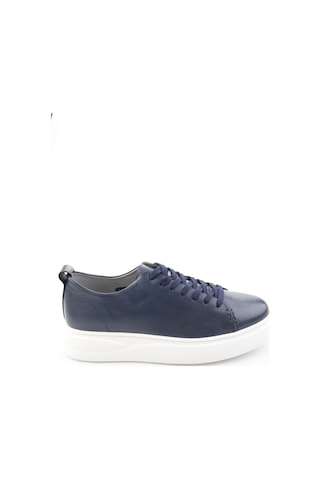 Bambi Lacivert Hakiki Deri Erkek Sneaker E01593202503