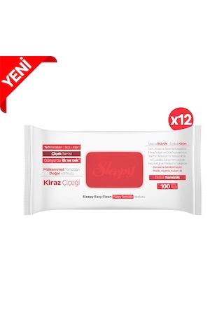 Sleepy Easy Clean Kiraz Çiçeği Yüzey Temizlik Havlusu&Mendili 12x100 (1200 Yaprak)