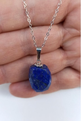Doğal Lapis Lazuli Kolye 429-2 Pembe