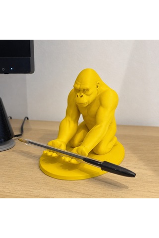 Vaveni 3d Baskı Goril Telefon Tutucu - Kaslı Goril Masaüstü Telefon Standı-sarı Arz