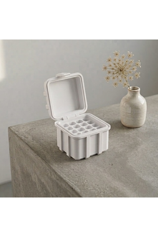 Aaa Pil Saklama Kutusu 3d Baskı Taşıma Kutusu 16'lı Pil Organizer Kutu Beyaz