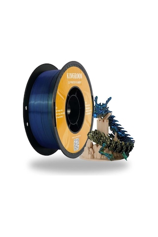 Üç Renkli Silk Pla Filament - Altın, Yeşil, Mavi Canlı Parlak Renk Geçişi 1.75mm 1 Kg