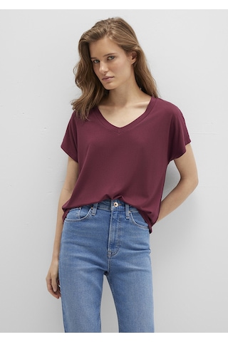Mavi - V Yaka Bordo Basic Viskoz Tişört 167714-70393 Bordo