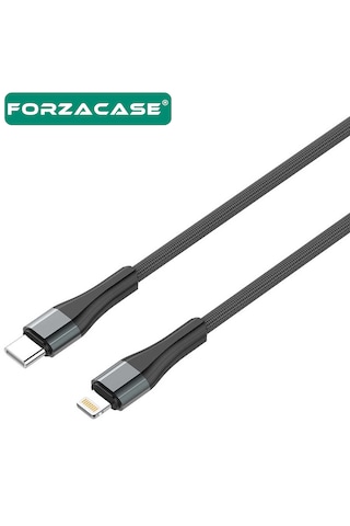 Forzacase Fc853 18w 3a Type-c To Lightning Örgülü Şarj Ve Data Kablosu 1 M
