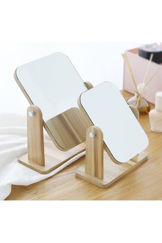 Sones 2 Adet Masaüstü Ahşap Makyaj Aynası Ev Kız Kalp Makyaj Aynası, Boyut: Büyük