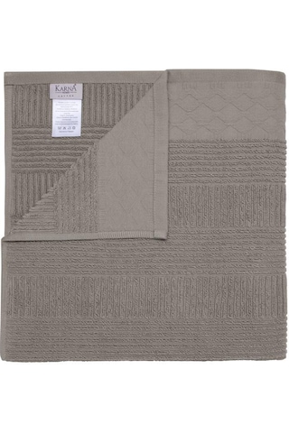 Pamuk Tekli Havlu Jakarlı Karna Home Ruma - 50 X 90 Kapuçino