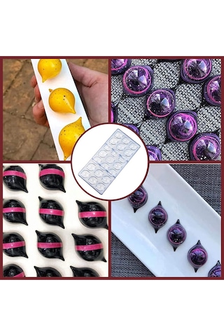 Polikarbon Çikolata Kalıbı Mini Limon Çok Renkli