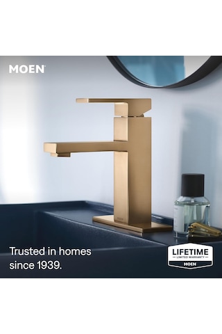 Moen Revyl Bronz Altın Tek Kolu Tek Delikli Modern Banyo Lavabo B Diğer