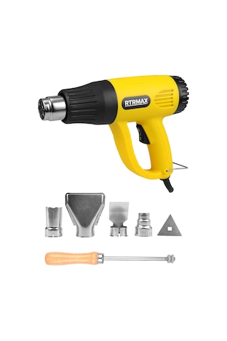 Rtrmax RTM303ASET Sıcak Hava Tabancası 2000W Eldiven + Falçata + Maket Bıçağı 3'lü Set