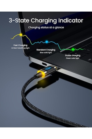 Aohi 140 W Usb C Kablosu, Ekranlı, Magline Naylon 1,2 M Tip C Hız
