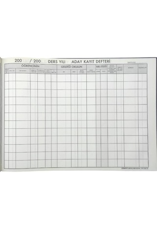 Zümrüt Aday Kayıt Defteri Ciltli 100 Yp