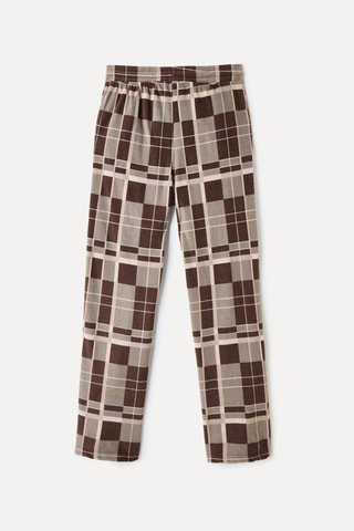 Mudo Erkek Erkek Kahverengi Yumuşak Dokulu Ekoseli Pijama Altı 1265090