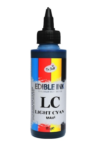 Yenilebilir Yazıcı Gıda Mürekkebi Mavi Cyan 115 Ml Pasta Baskı Ve Gıda Yazıcı Mürekkebi