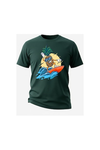 Urbantrendstore Unisex Tatil Sörf Oversize Fit Rahat Geniş Salaş T-shirt Günlük Tişört Yeşil