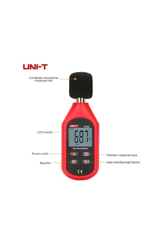 Willowhaven Unı-t Mini Dijital Ses Ölçer 30-130db Gürültü Metre Lcd Ekran Veri Kayıt