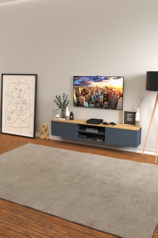 B3 Concept Nort Serisi Anrasit Safir Meşe 2 Kapaklı Duvar Tipi Tv