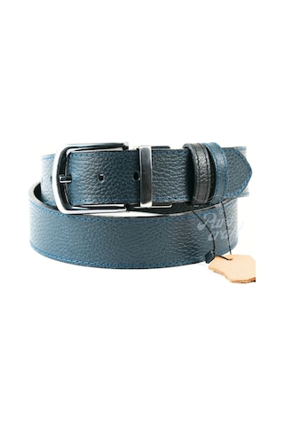 Parscraft Hakiki Deri Çift Taraflı Erkek Kemer 4 Cm Lacivert - Siyah