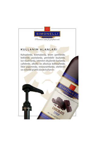 Simonelli Kahve Şurubu Çikolata Aromalı 70 CL + Pompa Sımonellı