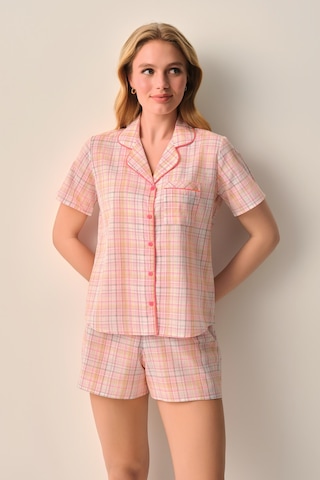 Suwen Lily Pamuklu Gömlek Yaka Şort Pijama Takımı Sh26533667b889 Çok Renkli