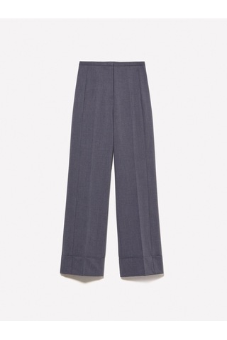 Sisley Yün Karışımlı Kıvrık Paça Normal Bel Pantolon Kadın Siyah Pantolon - 324a4jyqlf061